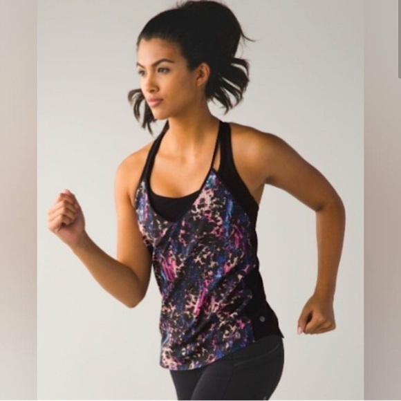 Lululemon Breezy Singlet Floral Sport Mesh Tank Top Size XS/S - Picture 3 of 7